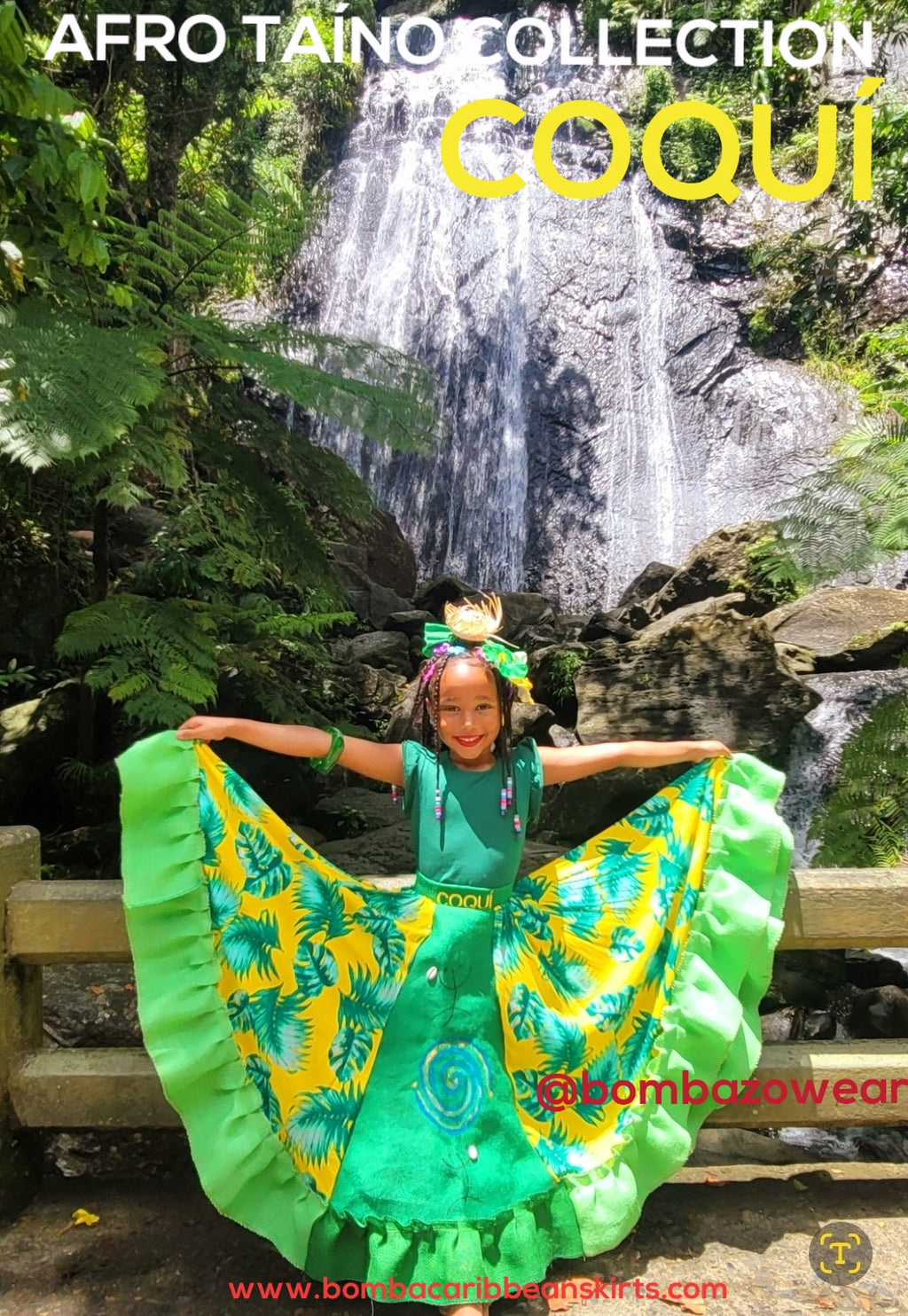 Afro Taíno Coqui Childrens Bomba Skirt