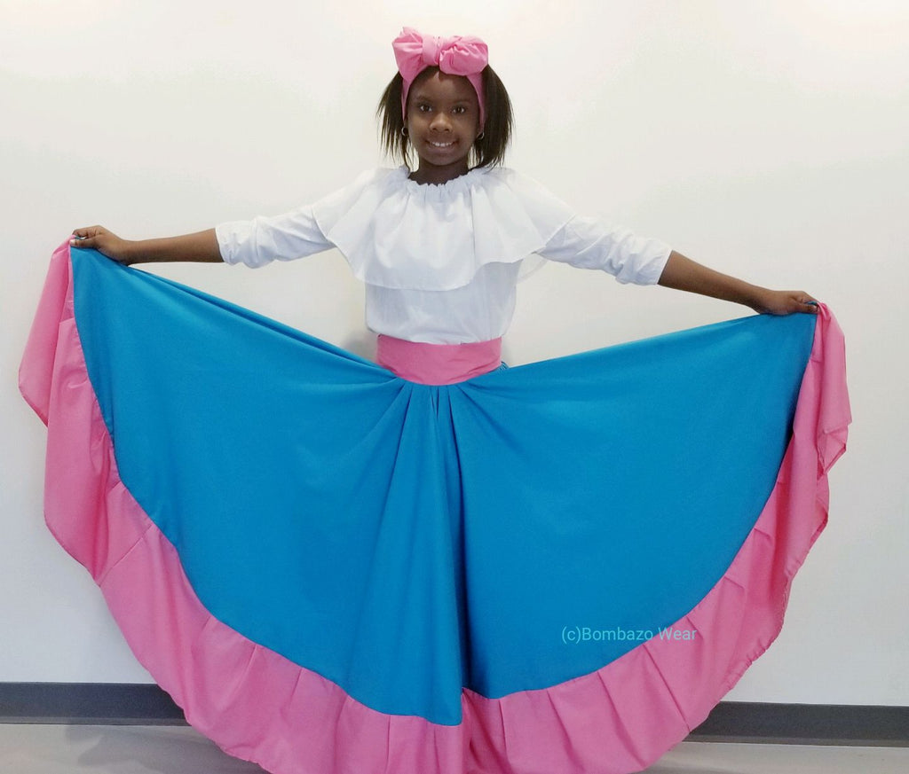 Bombazo Wear  Light Blue Turqoise & Light Pink skirt