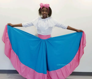 Bombazo Wear®  Light Blue Turqoise & Light Pink skirt