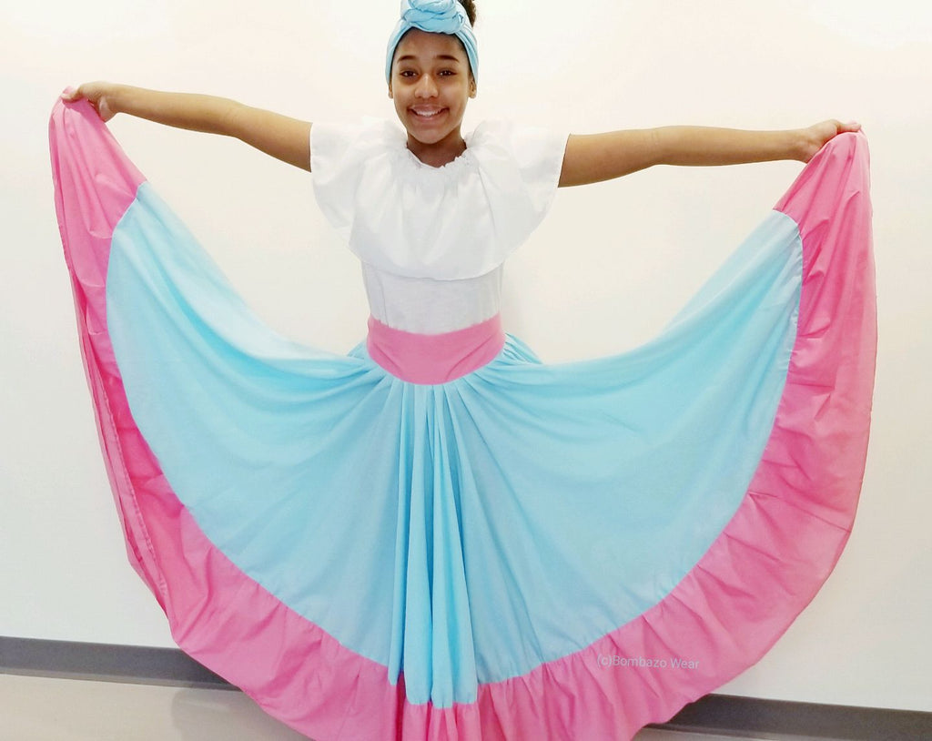 Bombazo Wear® Light Blue & Pink Childrens Skirt
