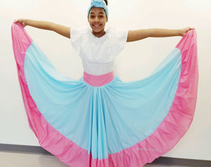 Bombazo Wear(tm) Light Blue & Pink Childrens Skirt