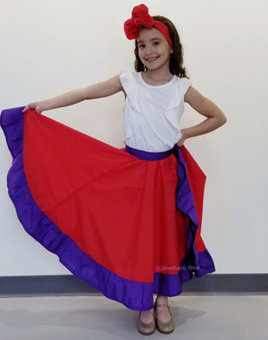 Bombazo Wear® Red & Purple Childrens Skirt