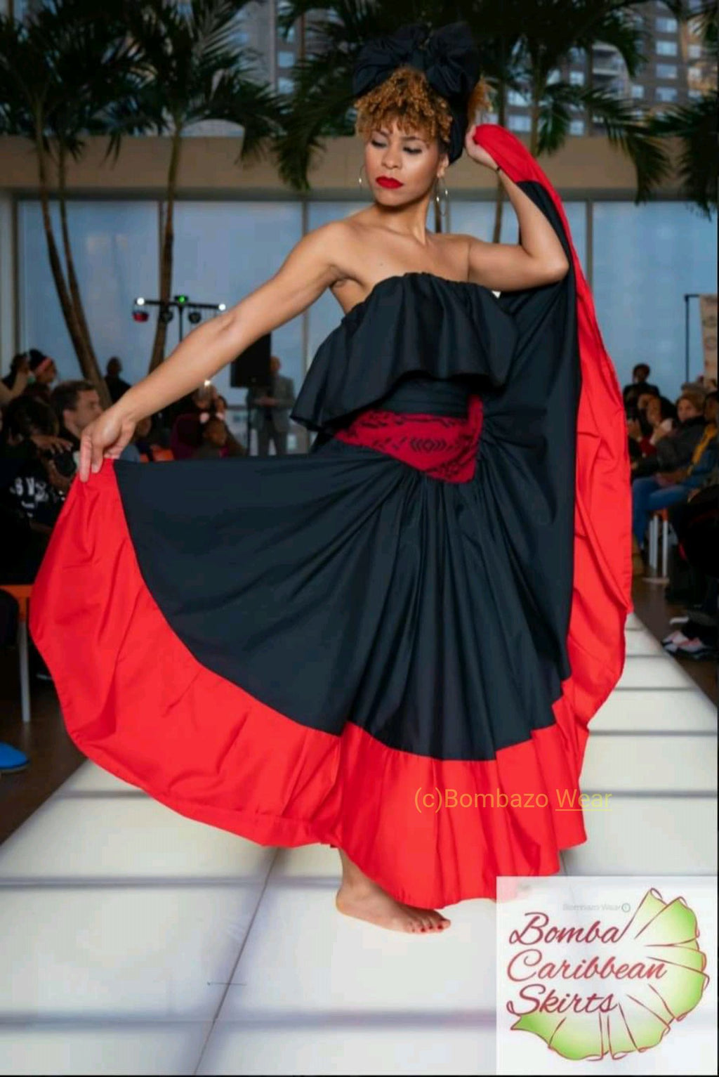 Bomba Black Red Kente Skirt *CUSTOM LIMITED EDITION*