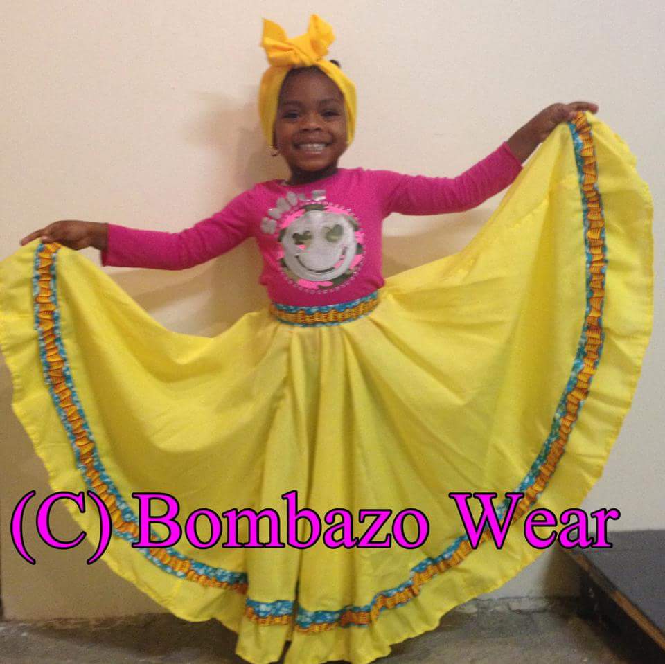 Yellow Child Bomba Caribbean Skirt