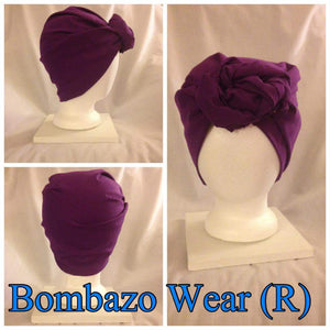 Dark Purple Bombazo Wear Headwrap