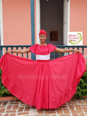 Red  Bomba/ Caribbean Skirt